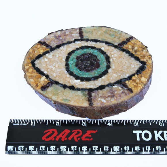 Evil Eye Protection Crystal Grid Wood Decor - Picture 6 of 6